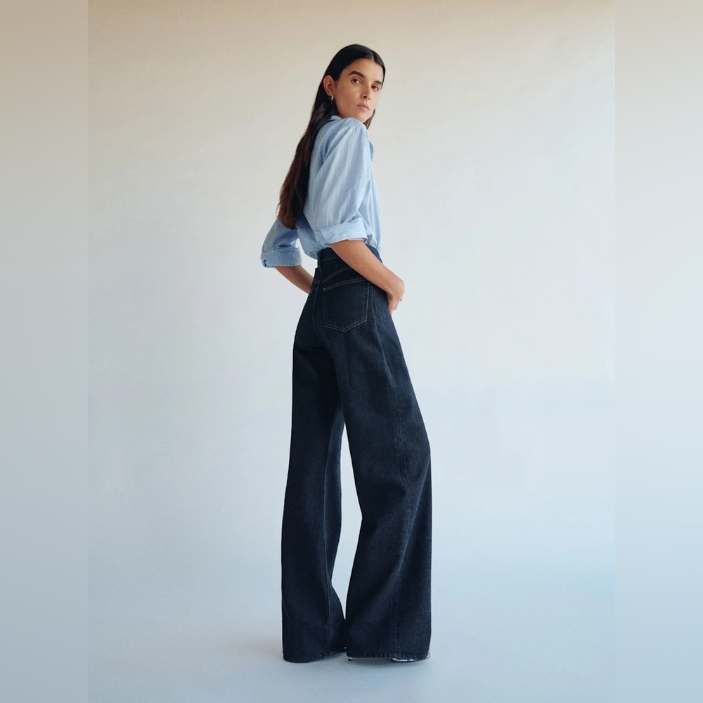 Reformation Cary High Rise Slouchy Wide Leg Jeans Sz25 Excellent Condition - Picture 2 of 6